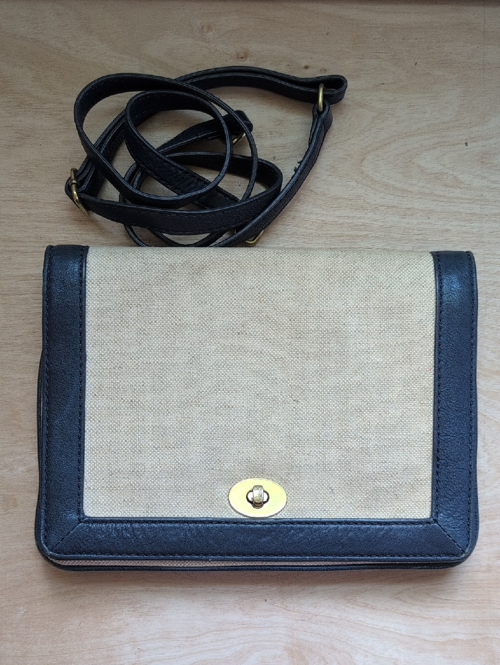 J Crew Purse Crossbody Handbag Linen And Leather Cream Canvas Crossbody Bag